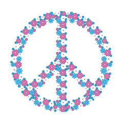 peace sign icon over white background colorful design vector illustration