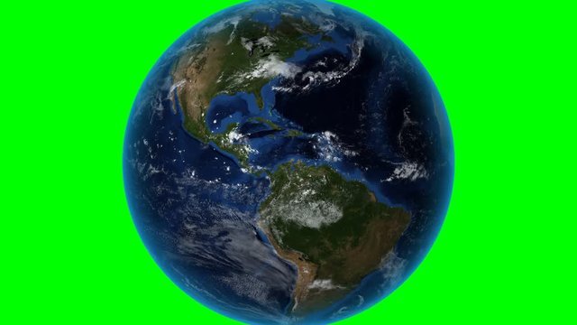 El Salvador. 3D Earth in space - zoom in on El Salvador outlined. Green screen background
