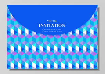 invitation card modern colorful cube design vector
