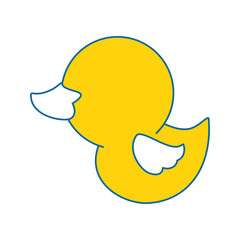 cartoon duck animal icon over white background vector illustration