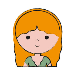 cartoon woman icon over white background colorful design vector illustration