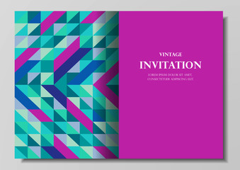 invitation card modern colorful stripe design vector