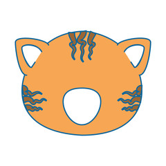 cartoon tiger animal icon over white background vector illustration