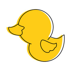 cartoon duck animal icon over white background vector illustration