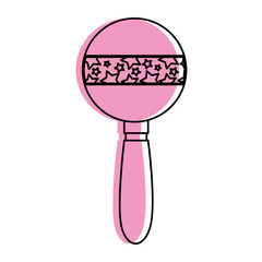 Baby rattle toy over white background vector illustration