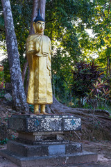 Standing Buddha on the hill,Buddha stand bless.