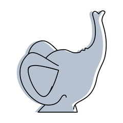cartoon elephant animal icon over white background colorful design vector illustration