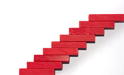 Concept of building success foundation. wooden blocks in the shape of a staircase