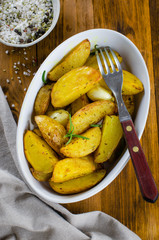 Roasted potato wedges