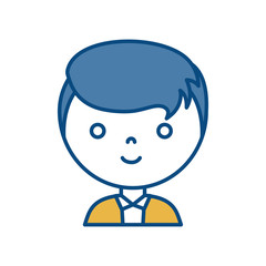 cartoon man icon over white background colorful design vector illustration