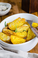 Roasted potato wedges