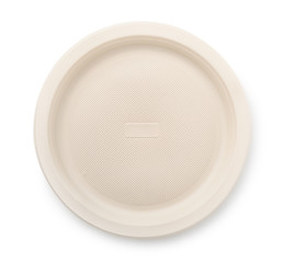 Top view of biodegradable plastic plate
