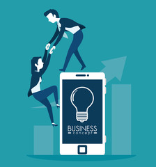 Woman and man of Business management and workforce theme Vector illustration