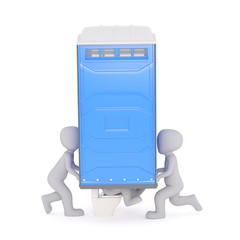 Spa&szlig; mit einem Toiletten H&auml;uschen 