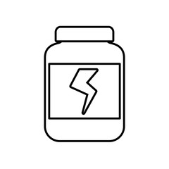 protein bottle icon over white background vector illustration