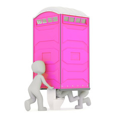 Spa&szlig; mit einem Toiletten H&auml;uschen 