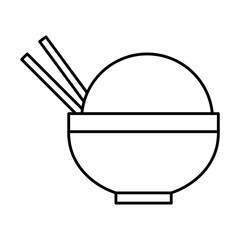 bowl with japanese food icon over white background vector illustration