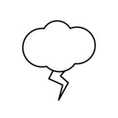 cloud and thunder icon over white background vector illustration