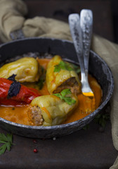 sweet pepper stuffed with meat