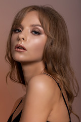 Naklejka premium Portrait of a teenage girl with creative make-up