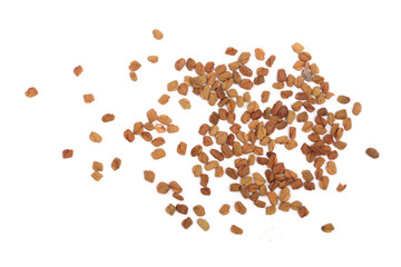 Fenugreek seeds isolated on white background top view