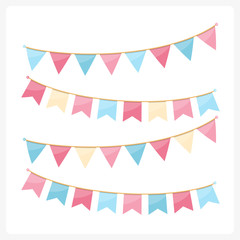 Pink and Blue Bunting