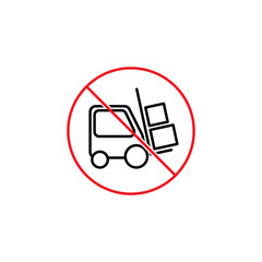 no forklift sign on white background