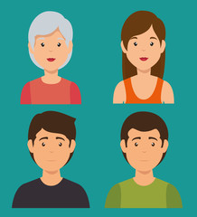 Women and men of people and person theme Vector illustration