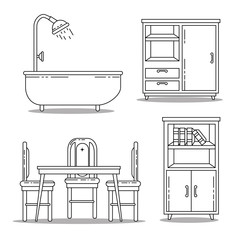 Icon set of Home and furniture theme Vector illustration