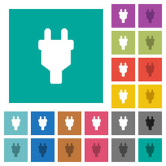 Power connector square flat multi colored icons