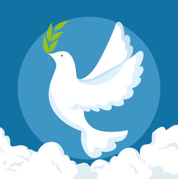 Dove of Peace and love theme Vector illustration