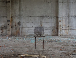 chair in Abandoned building