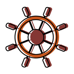 Fototapeta premium rudder icon over white background vector illustration