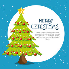 Pine tree of Merry Christmas season theme Vector illustration