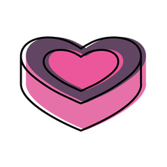 heart box icon over white background vector illustration