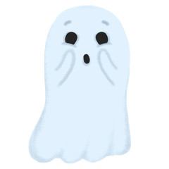 Cute little ghost isolated on white background