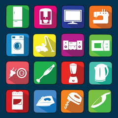 Household appliances icons set