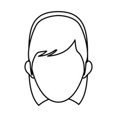 character woman head person image contour vector illustration