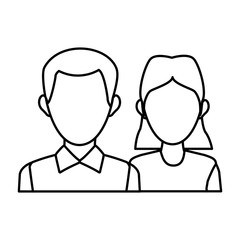 delivery man and woman portrait people worker vector illustration