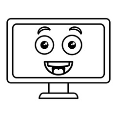 computer display kawaii character vector illustration design