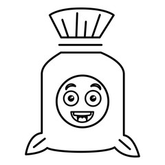 money bag kawaii character vector illustration design