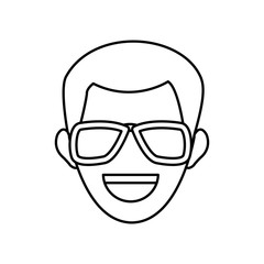 man face character people contour image vector illustration