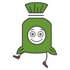 money bag kawaii character vector illustration design