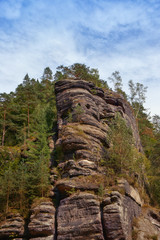 The Czech-Saxon Switzerland. A forest road in the rocks.