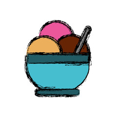 ice cream cup icon over white background vector illustration