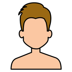 young man shirtless avatar character vector illustration design