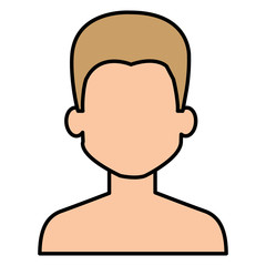 young man shirtless avatar character vector illustration design