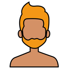 young man shirtless avatar character vector illustration design