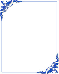 Obraz premium Frame border with blue ornaments 