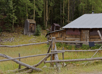 A reminder of the world before indoor plumbing in the silver and gold mining quasi-ghost town of St. Elmo near Buena Vista, Colorado, U.S.A.